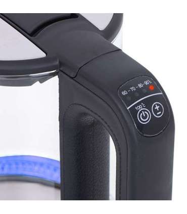 Mesko Kettle MS 1301b Electric 1850 W 1.7 L Glass/Stainless steel 360° rotational base Black