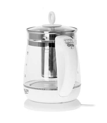Adler Kettle AD 1299 Electric 2200 W 1.5 L Glass/Stainless steel 360° rotational base White