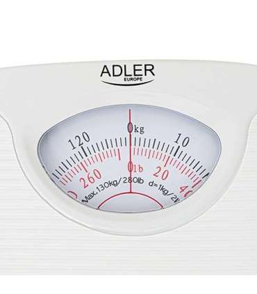 Adler Mechanical bathroom scale AD 8151w Maximum weight (capacity) 130 kg Accuracy 1000 g White