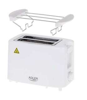 Adler Toaster AD 3223 Power 750 W Number of slots 2 Housing material Plastic White