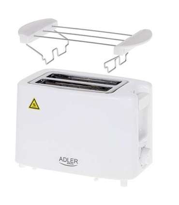 Adler Toaster AD 3223 Power 750 W Number of slots 2 Housing material Plastic White