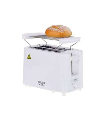 Adler Toaster AD 3223 Power 750 W Number of slots 2 Housing material Plastic White