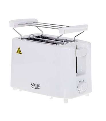 Adler Toaster AD 3223 Power 750 W Number of slots 2 Housing material Plastic White
