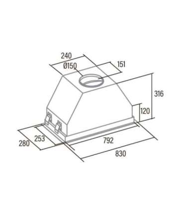 CATA Hood GCX 83 SD Canopy Energy efficiency class A Width 83 cm 750 m³/h Touch Control LED Stainless