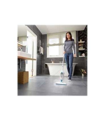 BLACK & DECKER Steam mop FSMH13E10-QS Power 1300 W Water tank capacity 0.38 L White/Blue