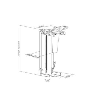 PC Table Mount DA-90411 30-51 cm Steel Black