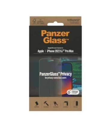 PanzerGlass Screen protector Apple iPhone 14 Pro Max Glass Black Classic Fit Privacy