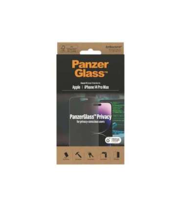 PanzerGlass Screen protector Apple iPhone 14 Pro Max Glass Black Classic Fit Privacy