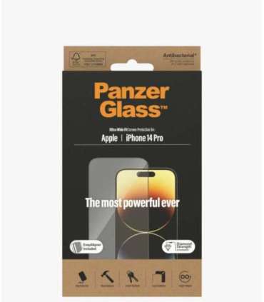 PanzerGlass Screen protector Apple iPhone 14 Pro Glass Clear Ultra-Wide Fit Easy installation Fingerprint