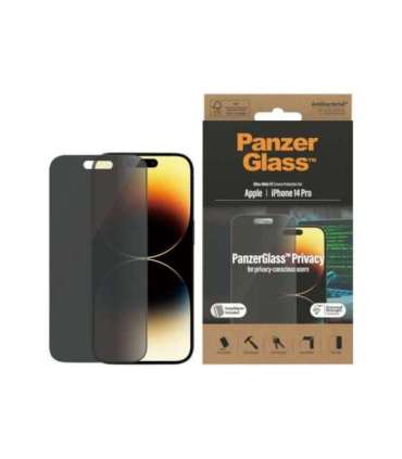 PanzerGlass Screen protector Apple iPhone 14 Pro Glass Black Ultra-Wide Fit Easy installation Privacy