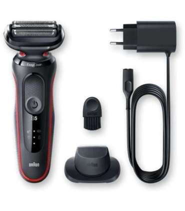 Braun Shaver 51-R1200s Operating time (max) 50 min Wet & Dry Black/Red