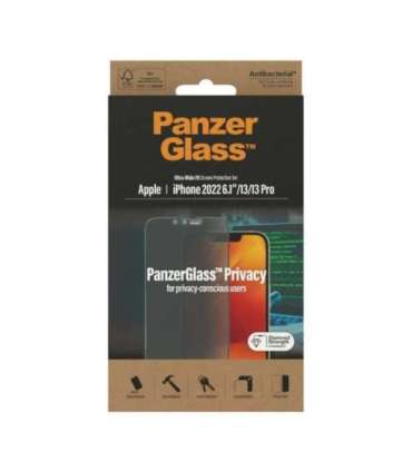 PanzerGlass Screen protector Apple iPhone 14/13/13 Pro Glass Black Ultra-Wide Fit Privacy