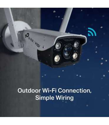 TP-LINK VIGI 4MP Outdoor Full-Color Wi-Fi Network Camera VIGI C340-W Bullet 4 MP 4 mm IP66 |