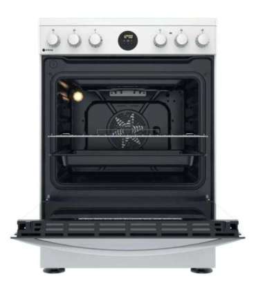 INDESIT Cooker IS67V8CHW/E Hob type Vitroceramic Oven type Electric White Width 60 cm Grilling Depth 60