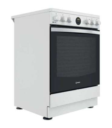 INDESIT Cooker IS67V8CHW/E Hob type Vitroceramic Oven type Electric White Width 60 cm Grilling Depth 60