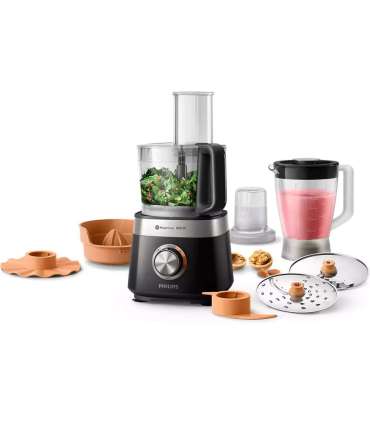 Philips Compact Food processor HR7530/10 Viva Collection 850 W Number of speeds 2 Bowl capacity 2.1 L Black