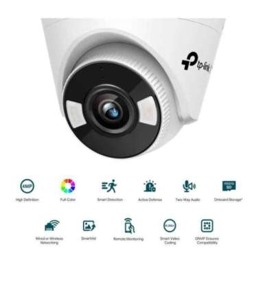 TP-LINK VIGI 4MP Full-Color Turret Network Camera VIGI C440 Dome 4 MP 4 mm H.265+/H.265/H.264+/H.264 |