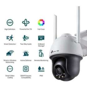 TP-LINK VIGI 4MP Outdoor Full-Color Wi-Fi Pan Tilt Network Camera VIGI C540-W Dome 4 MP 4 mm IP66 |