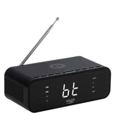 Adler Alarm Clock with Wireless Charger AD 1192B Alarm function AUX in Black