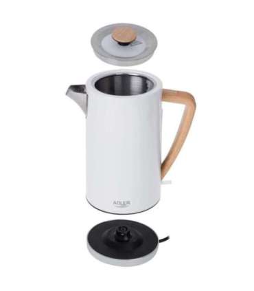 Adler Kettle AD 1347w Electric 2200 W 1.5 L Stainless steel 360° rotational base White