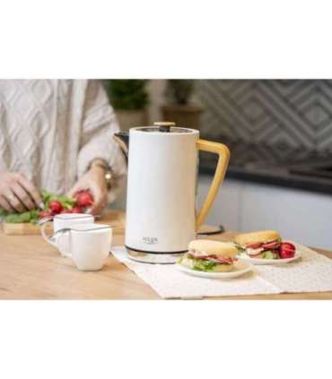 Adler Kettle AD 1347w Electric 2200 W 1.5 L Stainless steel 360° rotational base White