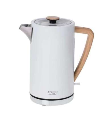 Adler Kettle AD 1347w Electric 2200 W 1.5 L Stainless steel 360° rotational base White