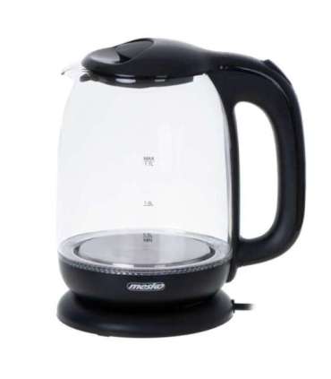 Mesko Kettle MS 1302b Electric 2200 W 1.7 L Glass 360° rotational base Black