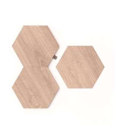 Nanoleaf|Elements Wood Look Hexagons Expansion Pack (3 panels)|Cool White + Warm White