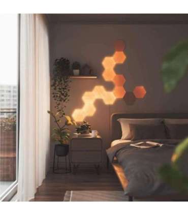 Nanoleaf|Elements Wood Look Hexagons Expansion Pack (3 panels)|Cool White + Warm White