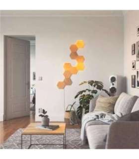 Nanoleaf|Elements Wood Look Hexagons Starter Kit (7 panels)|Cool White + Warm White