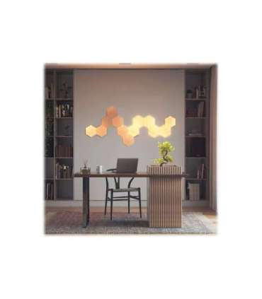 Nanoleaf|Elements Wood Look Hexagons Starter Kit (13 panels)|Cool White + Warm White
