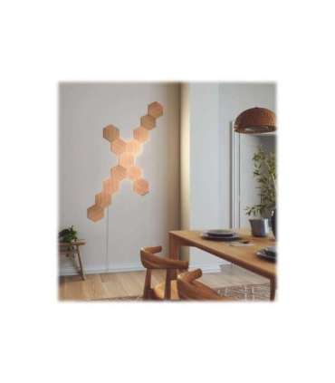 Nanoleaf|Elements Wood Look Hexagons Starter Kit (13 panels)|Cool White + Warm White