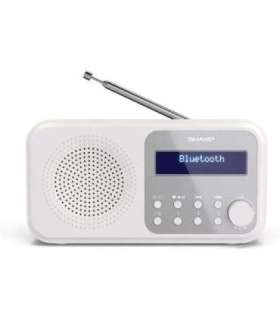 Sharp DR-P420(WH) Tokyo Portable Digital Radio, FM/DAB/DAB+, Bluetooth 5.0, USB or Battery Powered, Snowy White Sharp