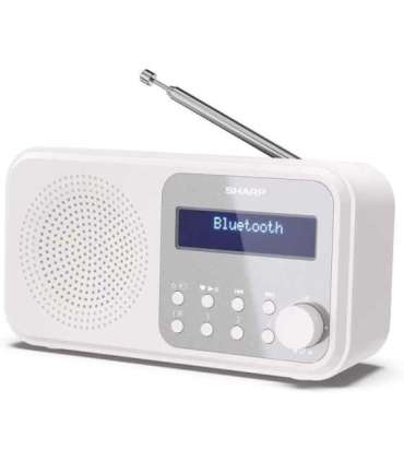 Sharp DR-P420(WH) Tokyo Portable Digital Radio, FM/DAB/DAB+, Bluetooth 5.0, USB or Battery Powered, Snowy White Sharp