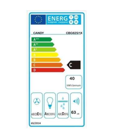 Candy Hood CBG625/1X Canopy Energy efficiency class C Width 52 cm 207 m³/h Mechanical LED Stainless