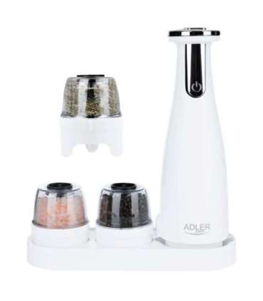 Adler Electric Salt and pepper grinder AD 4449w Housing material ABS plastic 7 W Lithium Matte White