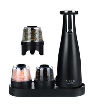Adler Electric Salt and pepper grinder AD 4449b Housing material ABS plastic 7 W Lithium Matte Black