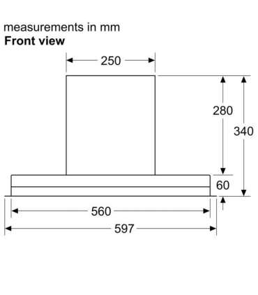 Bosch Hood DBB67AM60 Series 6 Canopy Energy efficiency class B Width 59.7 cm 460 m³/h Touch control LED