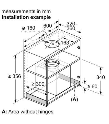 Bosch Hood DBB67AM60 Series 6 Canopy Energy efficiency class B Width 59.7 cm 460 m³/h Touch control LED