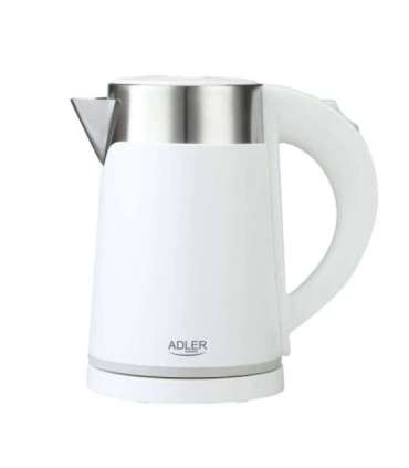Adler Kettle AD 1372 Electric 800 W 0.6 L Plastic/Stainless steel 360° rotational base White