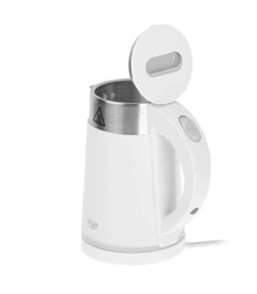 Adler Kettle AD 1372 Electric 800 W 0.6 L Plastic/Stainless steel 360° rotational base White