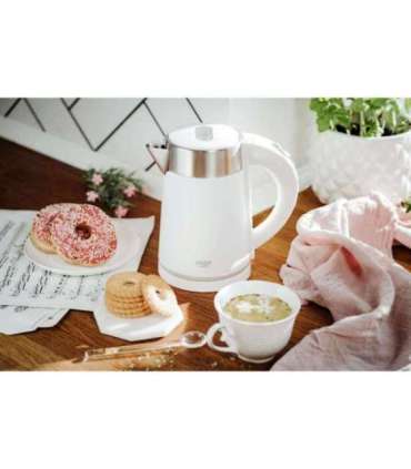 Adler Kettle AD 1372 Electric 800 W 0.6 L Plastic/Stainless steel 360° rotational base White