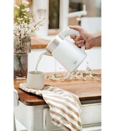 Adler Kettle AD 1372 Electric 800 W 0.6 L Plastic/Stainless steel 360° rotational base White