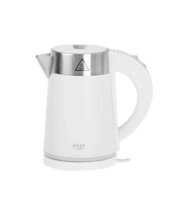 Adler Kettle AD 1372 Electric 800 W 0.6 L Plastic/Stainless steel 360° rotational base White