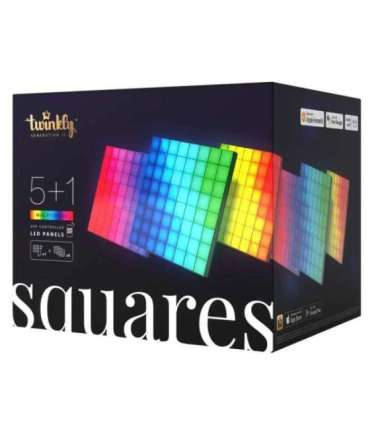 Twinkly|Squares Smart LED Panels Starter Kit (6 panels)|RGB – 16M+ colors