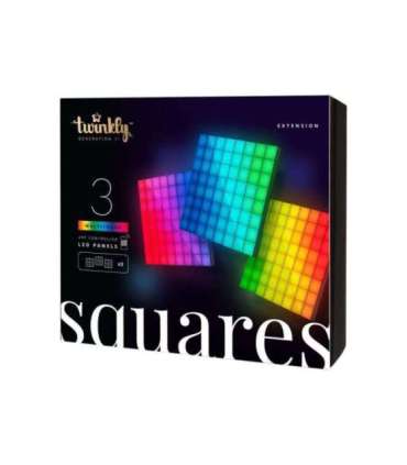 Twinkly|Squares Smart LED Panels Expansion pack (3 panels)|RGB – 16M+ colors