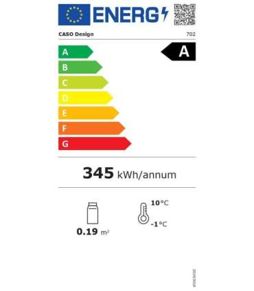 Caso Barbecue Cooler S-R Energy efficiency class A Free standing Black