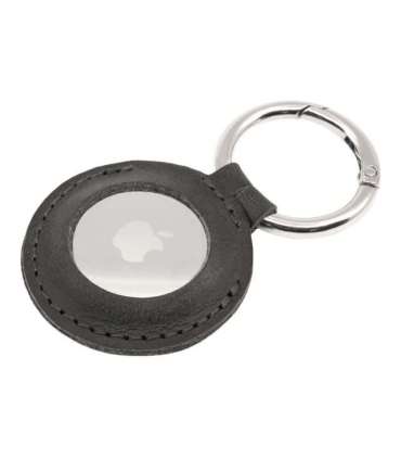 Fixed Case for AirTag Genuine cowhide Black