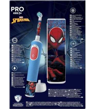 Oral-B Electric Toothbrush with Travel Case Vitality PRO Kids Spiderman Rechargeable For children Number of