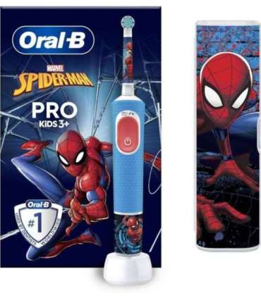 Oral-B Electric Toothbrush with Travel Case Vitality PRO Kids Spiderman Rechargeable For children Number of